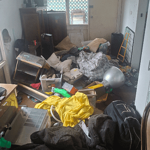 Biohazard & squalor cleanup of a lounge and dining room